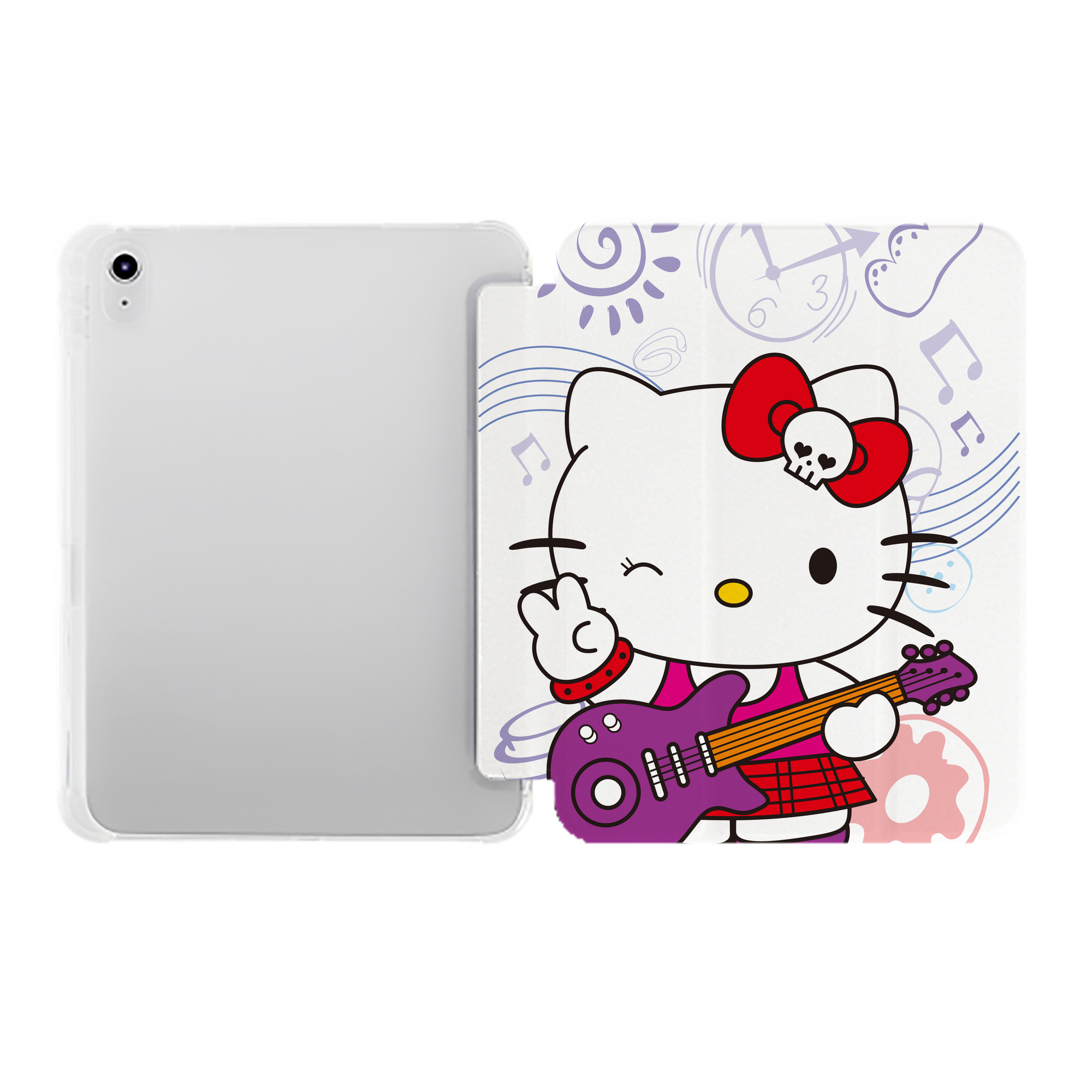 （画像用） Hello Kitty ハローキティ IPad ケース ペン収納付き 三つ折りスタンド PUレザー×シリコン 対応機種9.5/10.5/10.9インチ